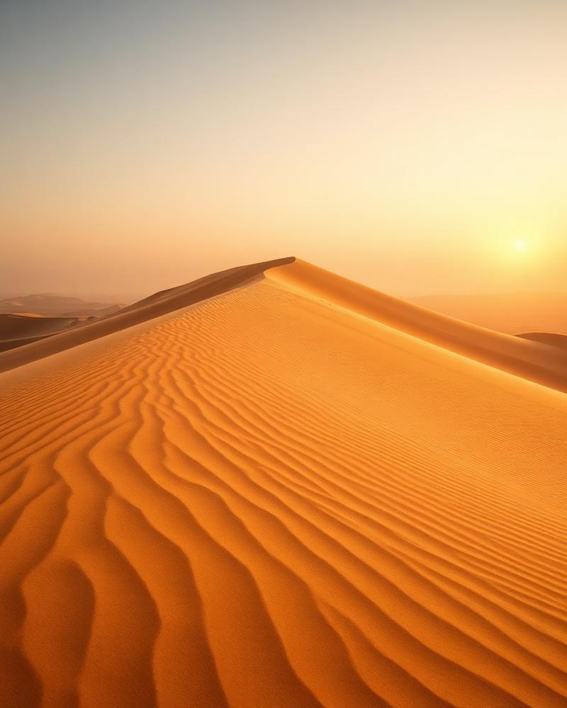 Sahara dunes at golden hour